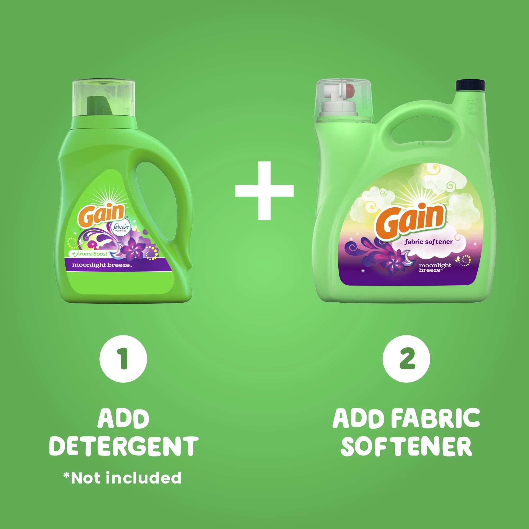 Gain Liquid Fabric Softener, Moonlight Breeze, 150 Fluid Ounce, 174 Loads