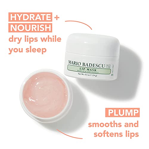 Mario Badescu Lip Mask, Overnight Lip Treatment Enriched With Skin Softening Coconut Oil and Hydrating Shea Butter