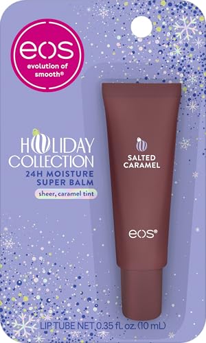 eos Holiday 24H Moisture Mini Super Balm Set, Sugar Plum Spritz, Candy Cane Swirl, Iced Sugar Cookie, Limited Edition Lip Care, Stocking Stuffers, 0.24 fl oz, 3-pack