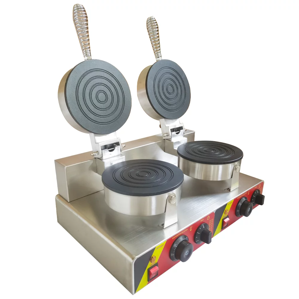 INTSUPERMAI Dual Round Scroll Egg Waffle Maker Pancake Baker