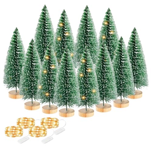 12 Pcs Mini Christmas Tree with Lights, 4