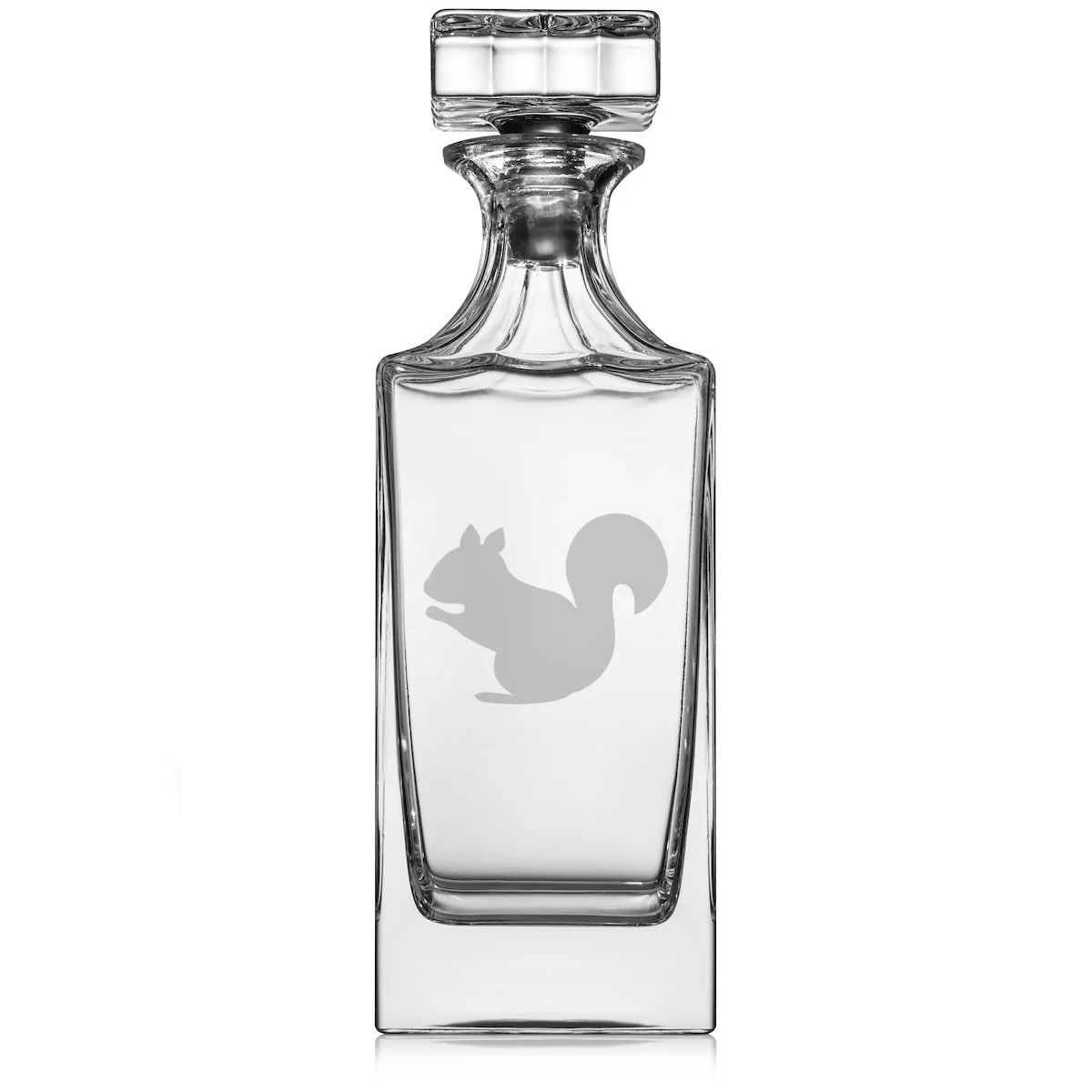 30 oz Glass Whiskey Decanter with Glass Stopper Gift Squirrel