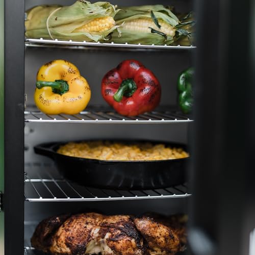 Masterbuilt? 30-inch Digital Electric Vertical BBQ Smoker with Leg Kit, Side Wood Chip Loader and 710 Cooking Square Inches in Black, Model MB20070421