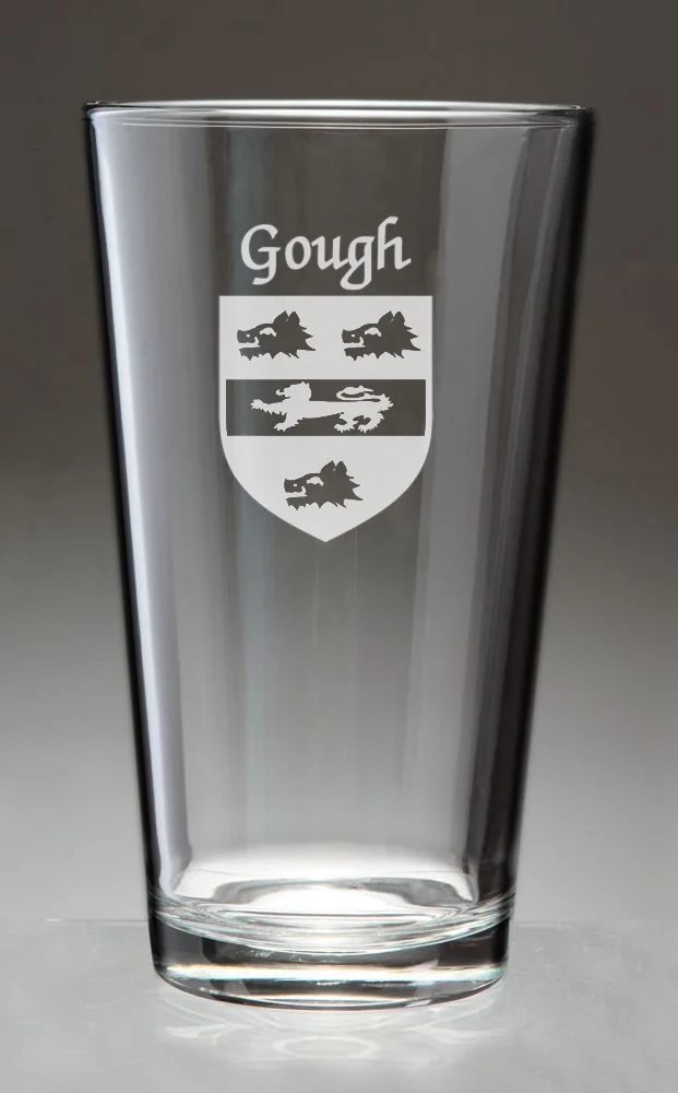 Gough Irish Coat of Arms Pint Glasses - Set of 4 (Sand Etched)