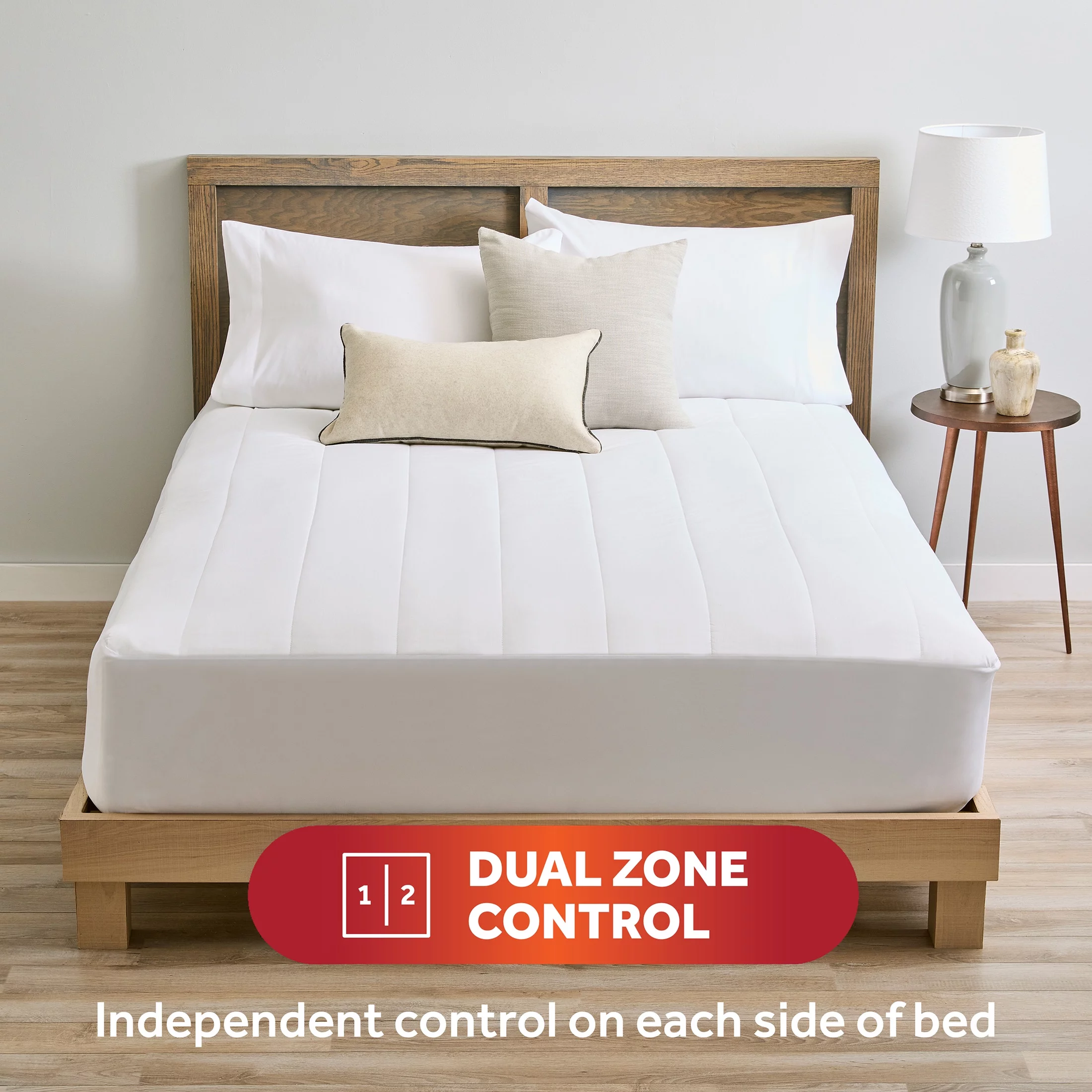 Sunbeam Restful Quilted Electric Heated Queen Size Mattress Pad, 60