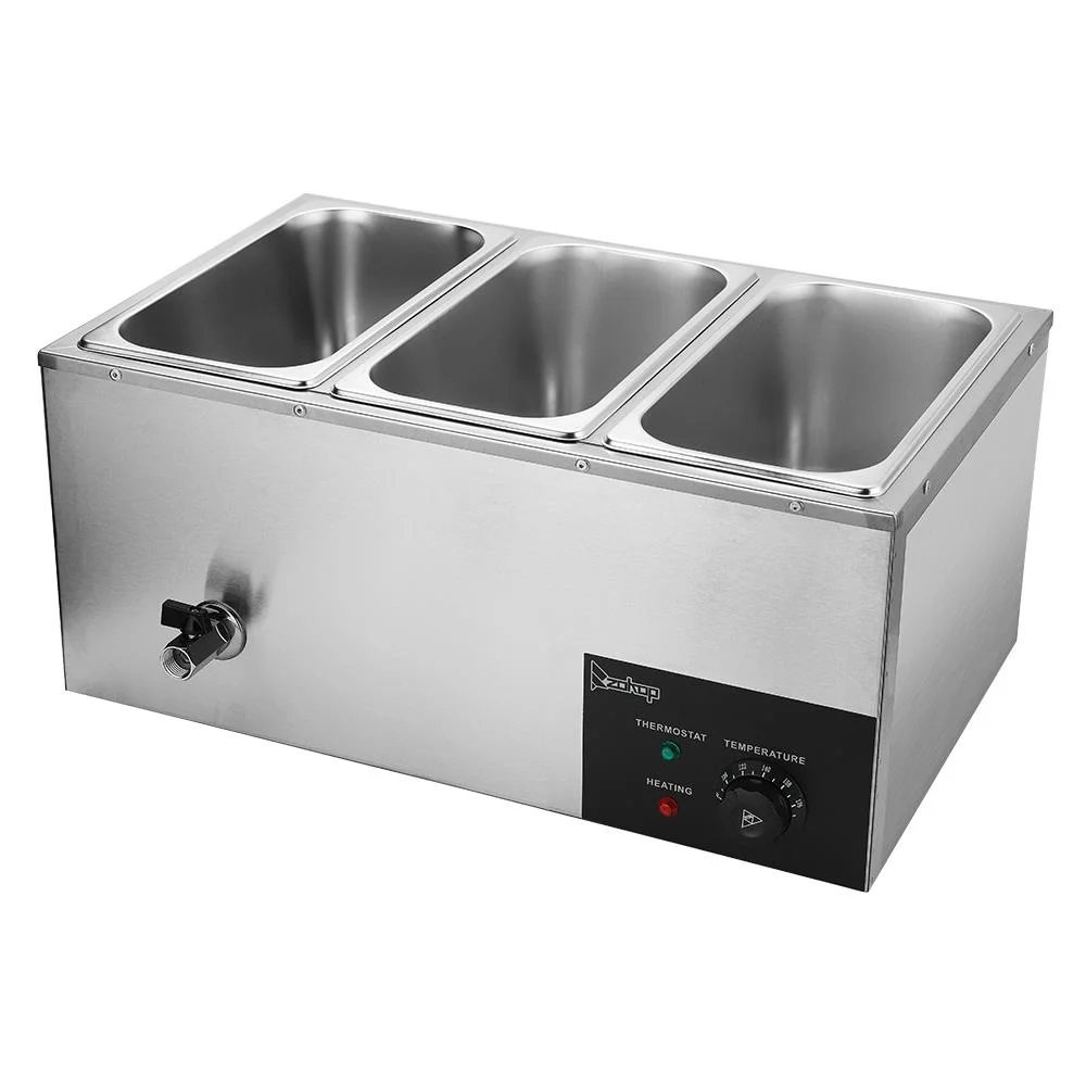 Zimtown 6.9Qt Commercial Grade Stainless Steel Bain Marie Buffet Food Warmer Steam Table, 3 Pan
