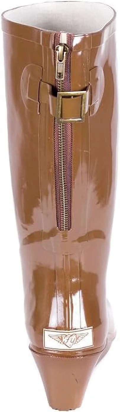 Forever Young Women's Tall Wedge Printed Plaid Rain Boot