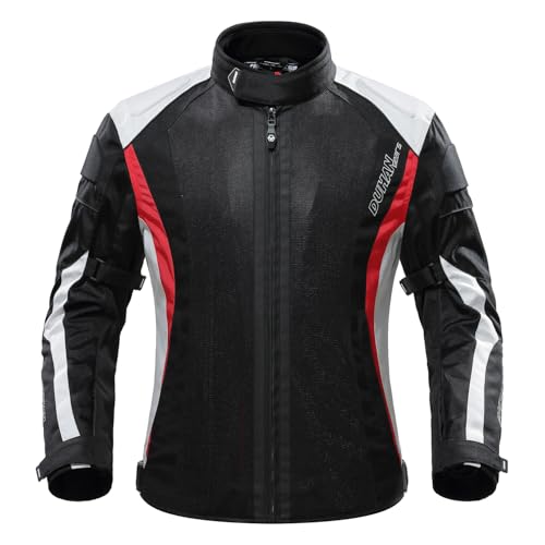 DUHAN Mesh Motorcycle Jacket Men Lightweight Breathable Summer Jacket For Unisex With CE Level 2 Shoulder Elbow Armor Pads