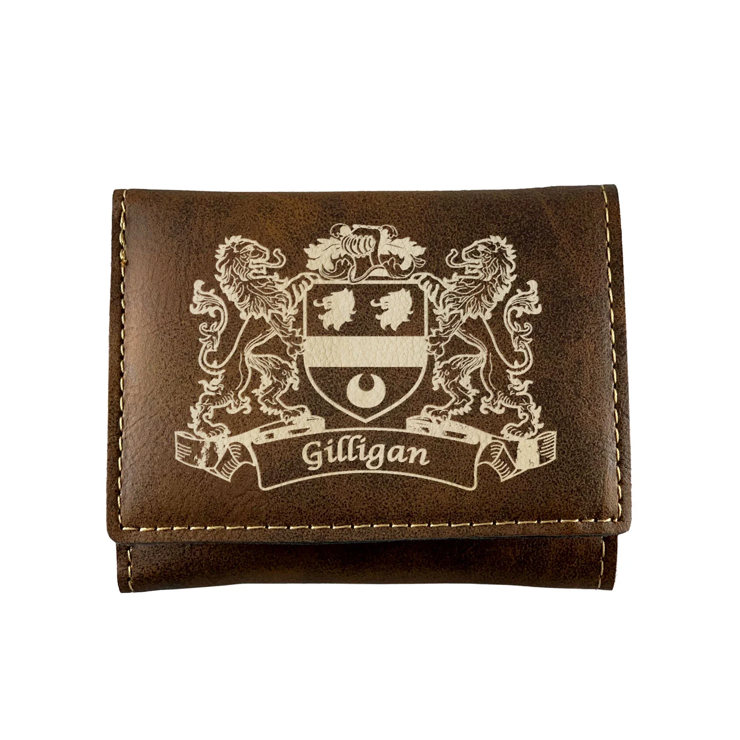 Gilligan Irish Coat of Arms Rustic Leather Wallet