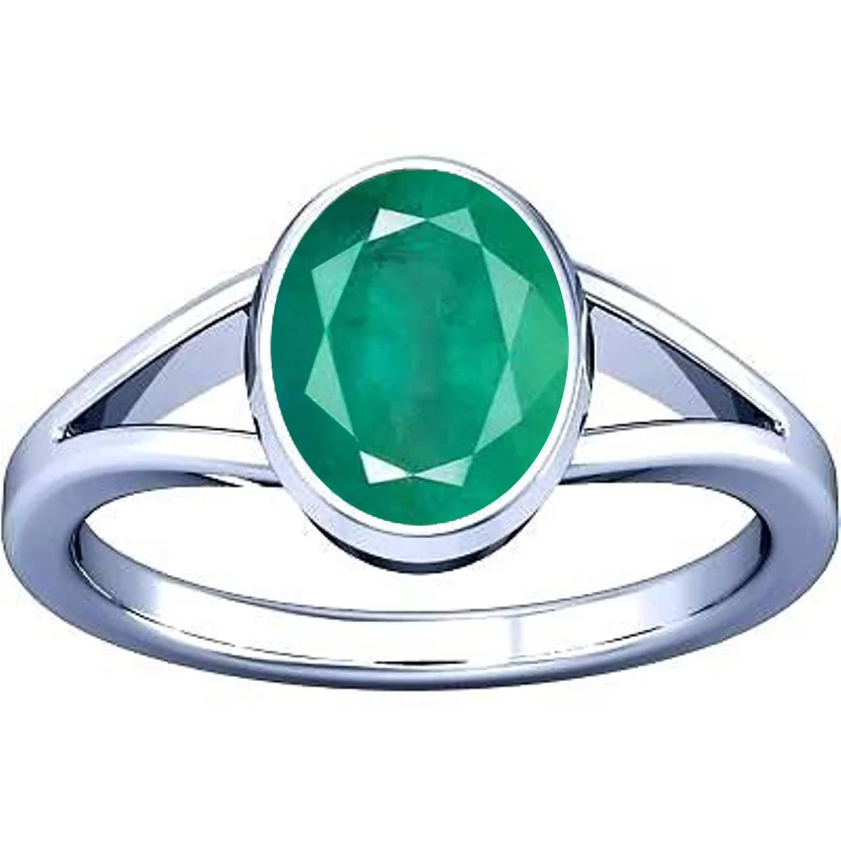 Divya Shakti 6.25-6.50 Carat Emerald Panna Gemstone Silver Ring For Men & Women
