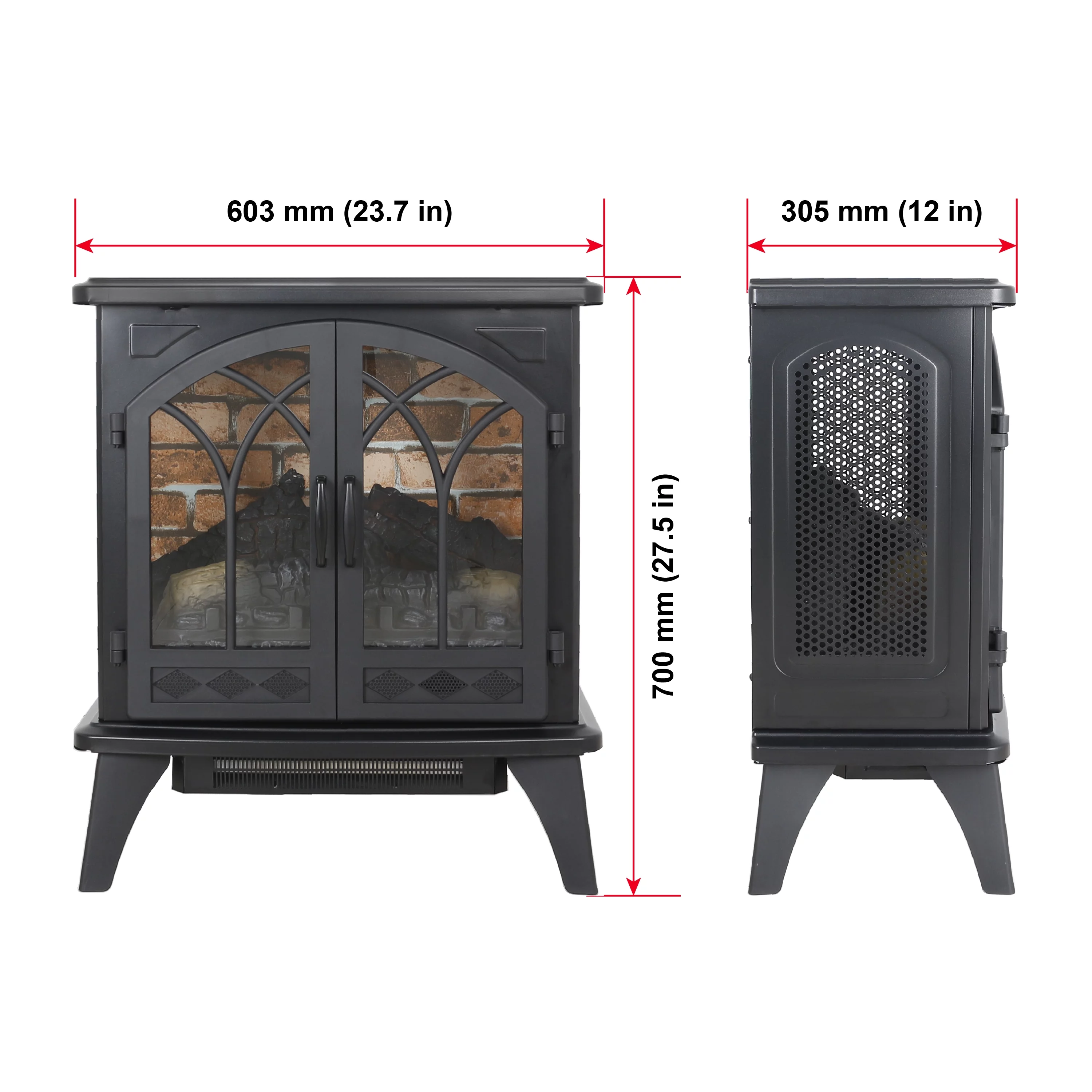 CoSoTower 24 Inch 3D Infrared Electric Stove with Remote Control