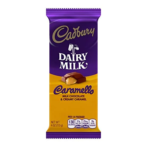 CARAMELLO Chocolate Candy Bar, Milk Chocolate Filled with Caramel, 4 Ounce Package (Pack of 14)