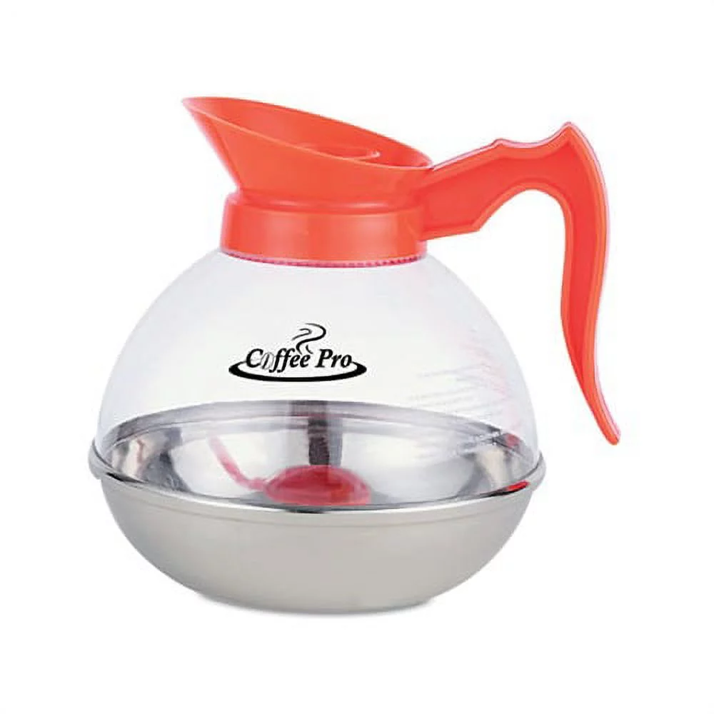 Unbreakable Decaffeinated Coffee Decanter 12-Cup, Stainless Steel/Polycarbonate