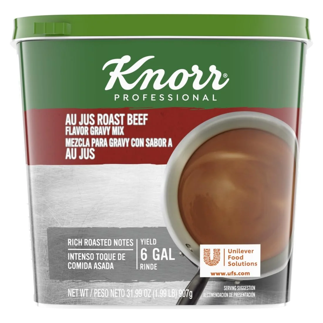 Knorr Professional Au Jus Roast Beef Gravy Mix Easy Prep, No Added Msg, 1.99 Pound (Pack Of 4)