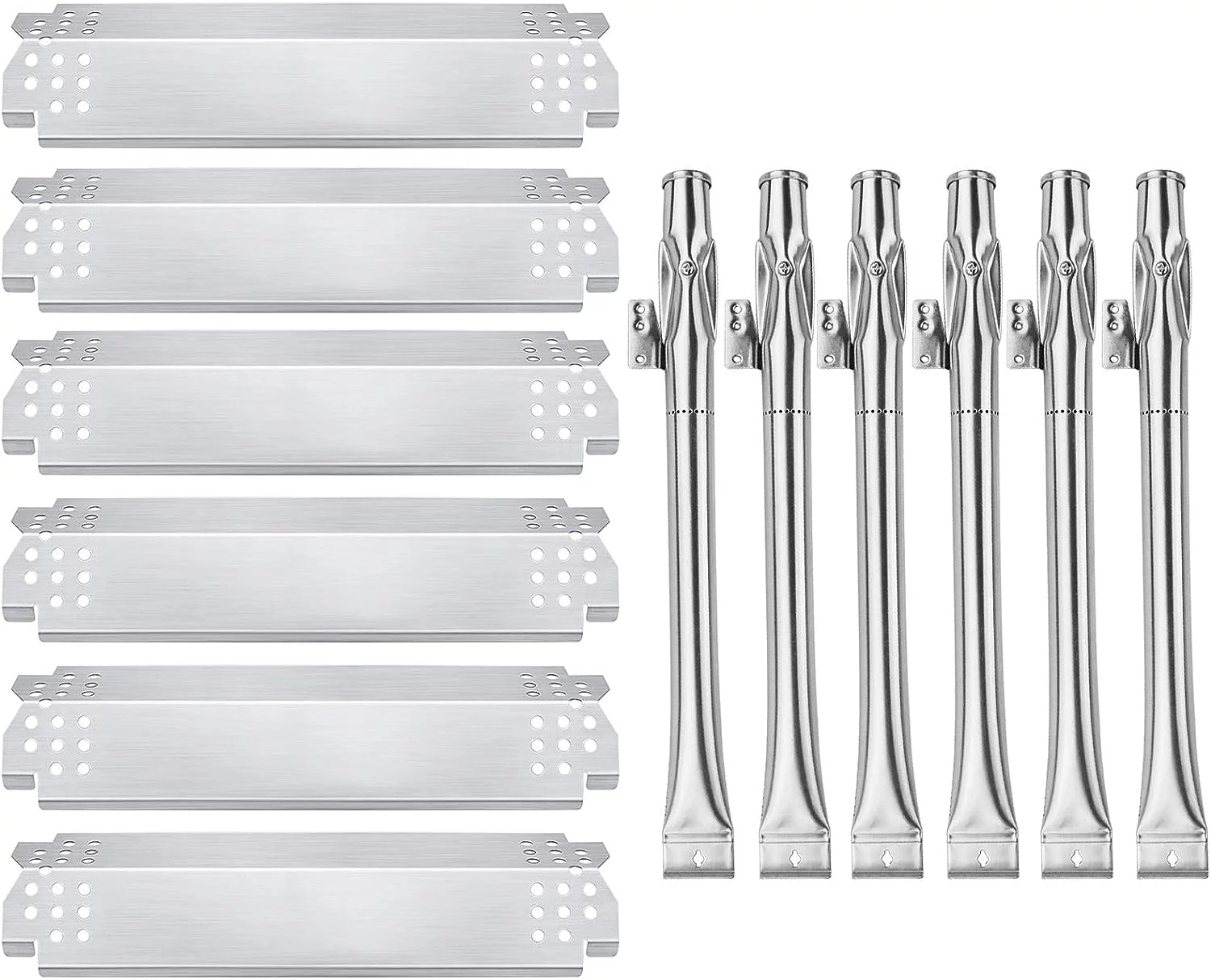 Hisencn Grill Parts Kit for Home Depot Nexgrill 6 Burner 720-0830H, 720-0888N, 720-0888S, 720-0898, 720-0925P Gas Grill, Stainless Steel Pipe Burners, Heat Plates Tent Sheids Grill Replacement Kit