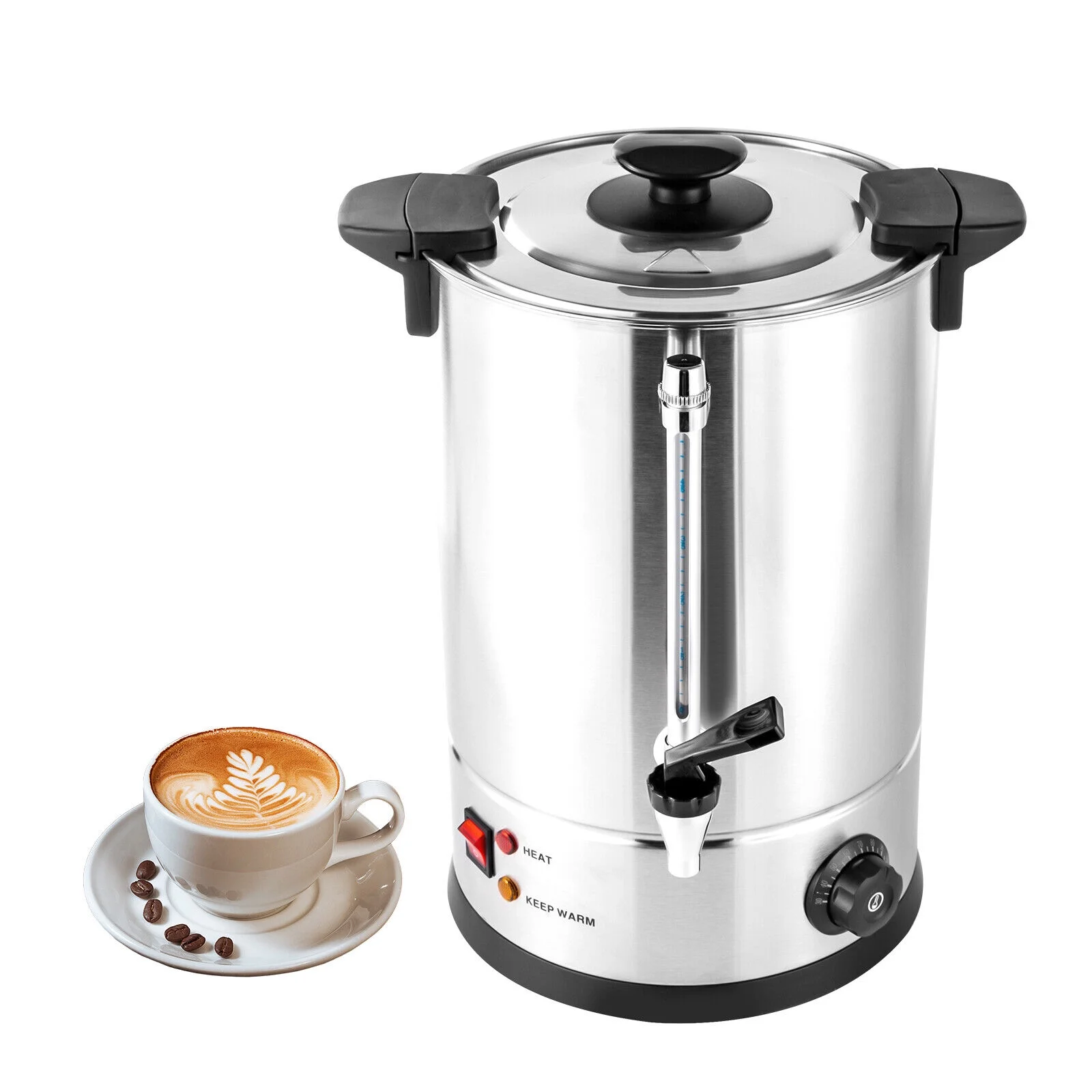 Commercial 12L Stainless Steel Coffee Urn 1KW Coffee Maker Hot Water Urn Home