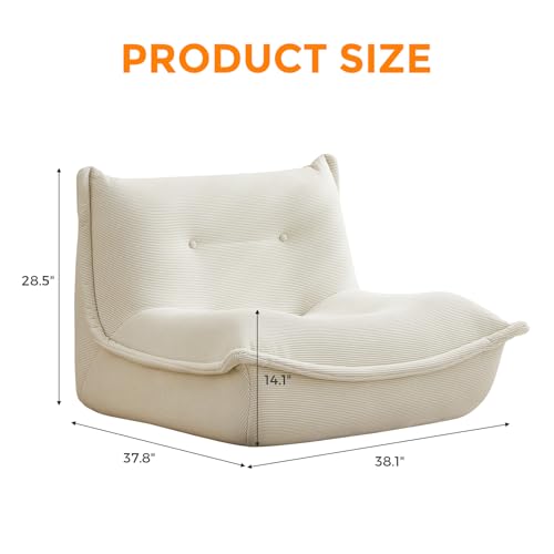 Bean Bag Chairs for Adults Giant BeanBag Chair Sofa Memory Foam Bean Bag Chair Couch with Ergonomic Design for Adults and Kids Home Living Room Bedroom Office Home Gaming Salon(Caramel Color)