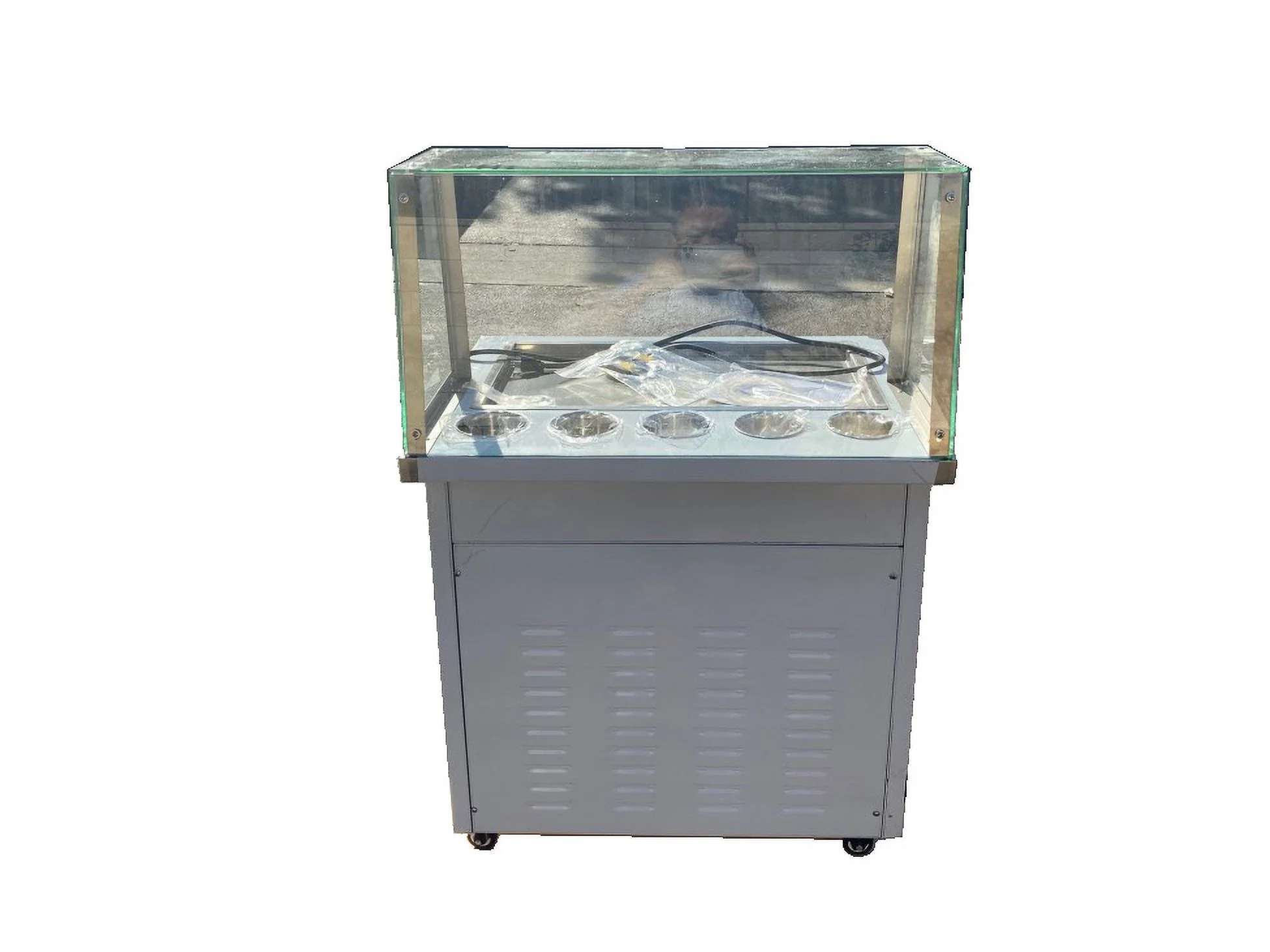 28 in. Thai Style Fried Ice Cream Maker Machine, 1000W