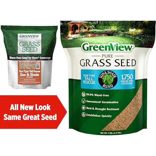 GreenView Pure Grass Seed Turf Type Tall Fescue Sun & Shade Blend, 20 lb. Bag – Covers up to 5,000 sq. ft.