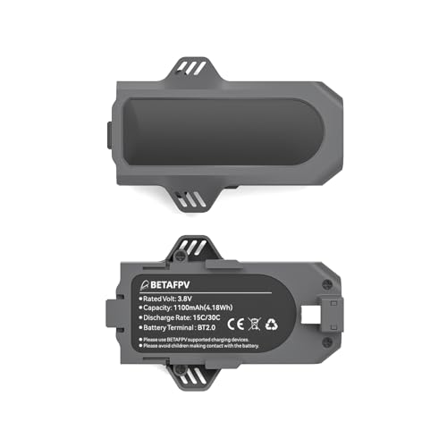 BETAFPV 2pcs Aquila16 Exclusive Battery 3.8V 15C 1100mAh 1S LiHV Battery with BT2.0 Connector for Aquila16 FPV Kit, Aquila16 Brushless Drone Extend Flight Time in N/S Mode