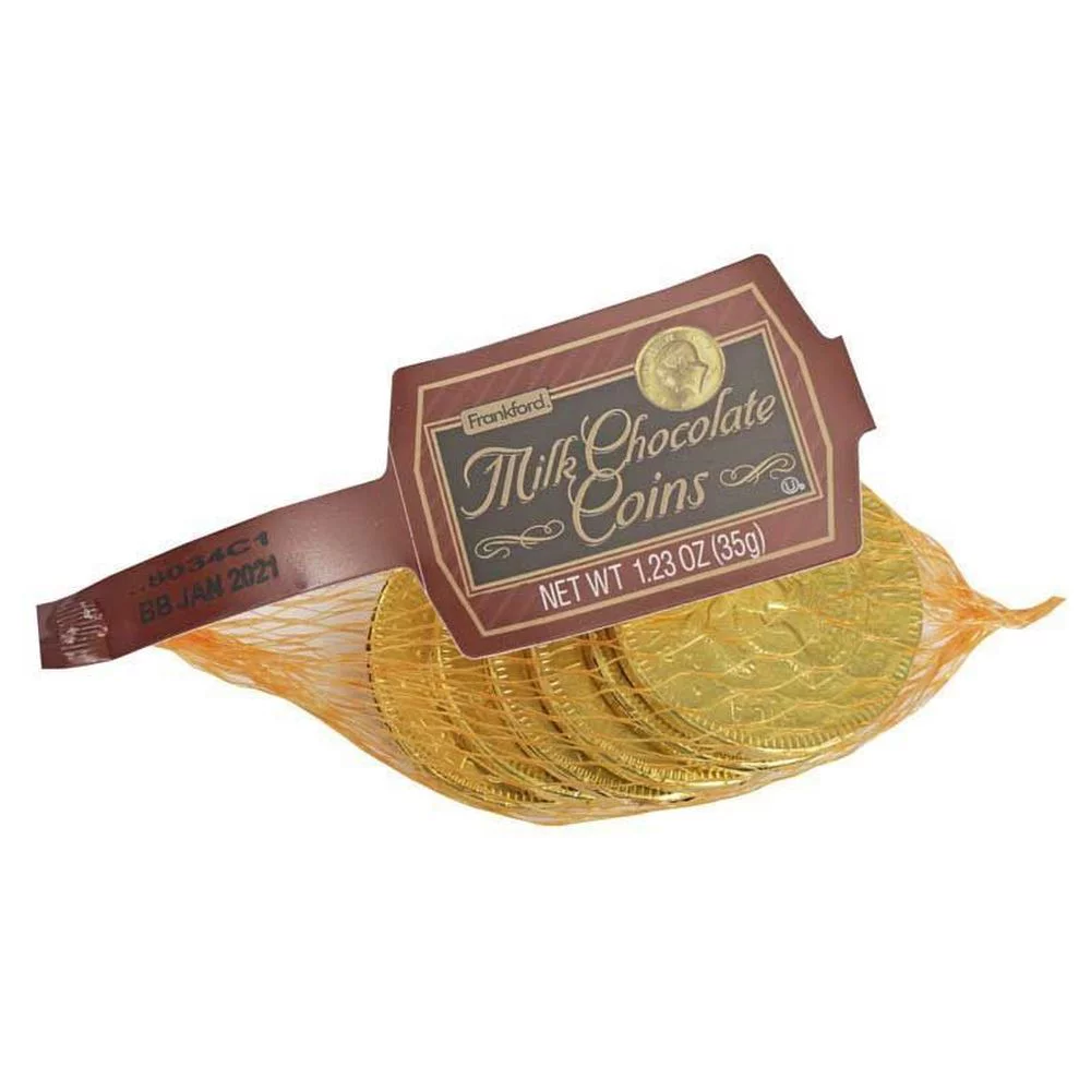Frankford Milk Chocolate Gold Coin Candy, 1.23 Ounce -- 48 per Case.