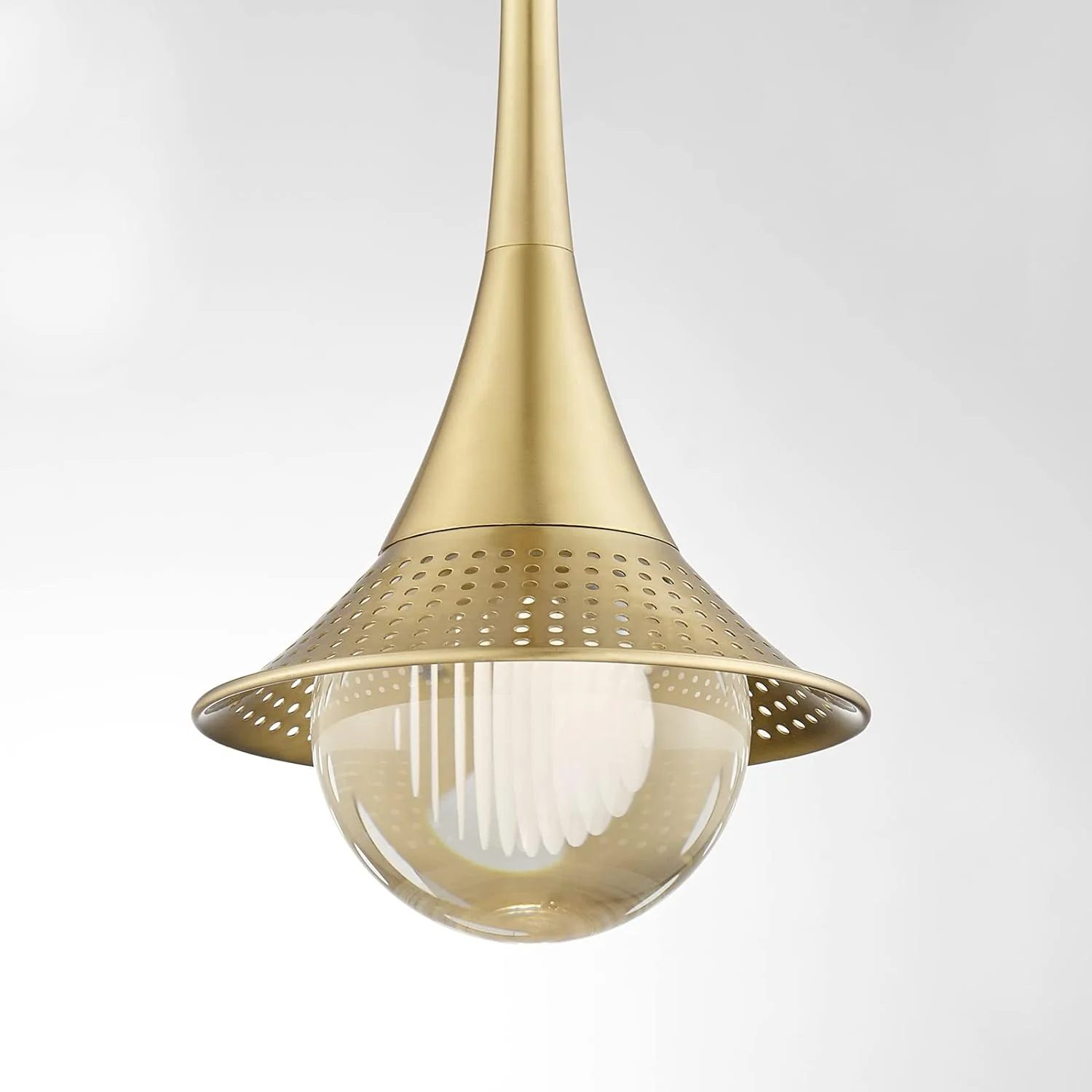 WANHUI Gold Crystal Pendant Lights with Shade, 8W Led Kitchen Light Fixtures, Small Hanging Ceiling Over Island Lights, Globe Modern Pending Lighting for Bathroomm, Dining Room, Bar