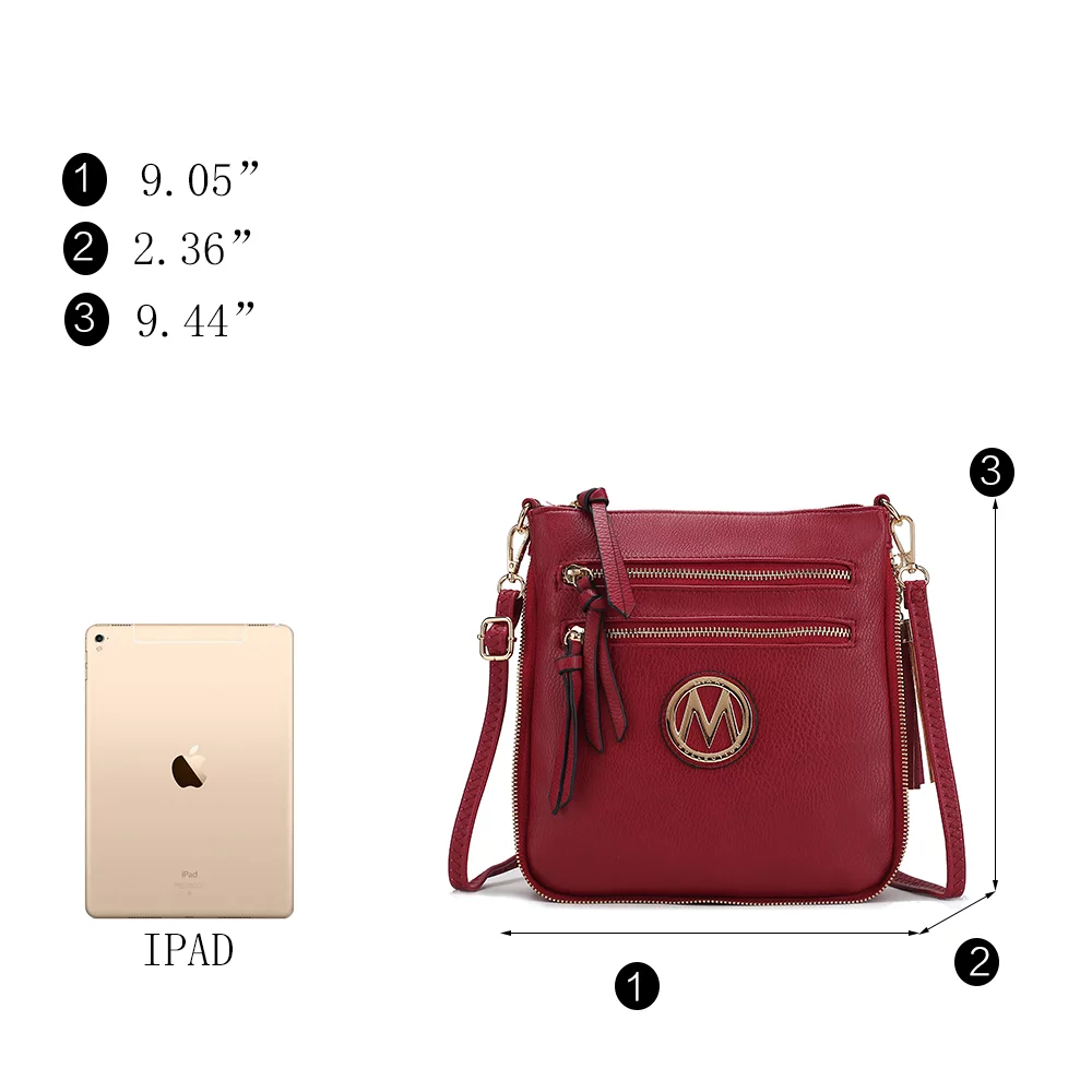 MKF Collection by Mia K Angelina Women's Faux Leather Expandable Crossbody Bag