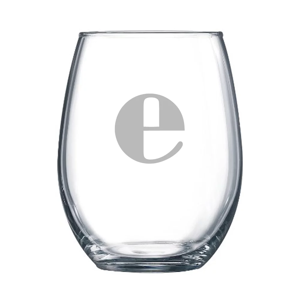 4-pc Broadway Personalized 15 oz Stemless Wine Glass, Letter T