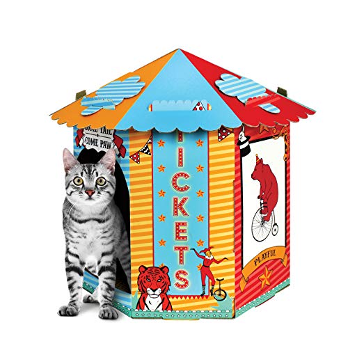 Christmas Cat House & Cat Scratcher w/Bonus Catnip Included