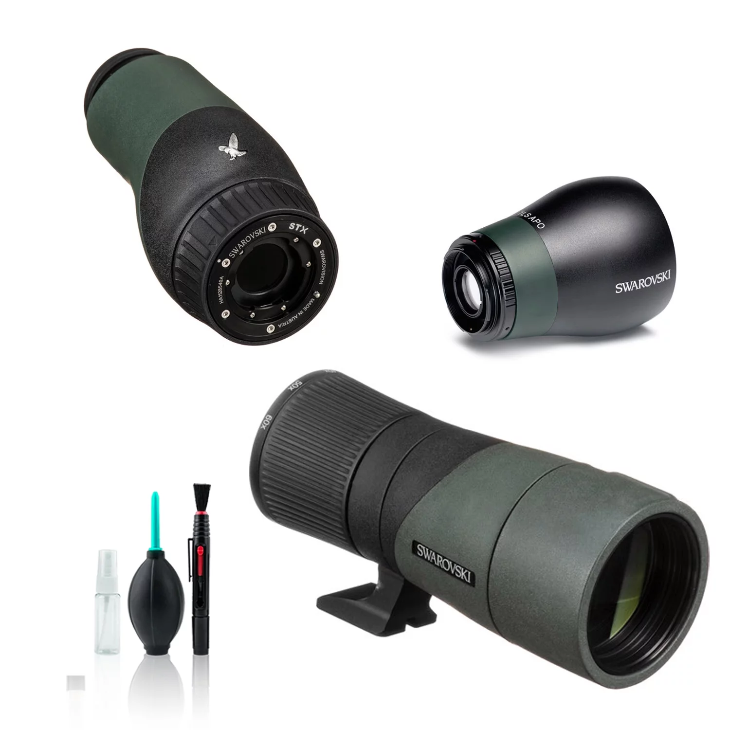 Swarovski STX Spotting Scope Modular Zoom Eyepiece (Straight Viewing) with Swarovski  65mm Objective Lens Module and 23mm Digiscoping Lens