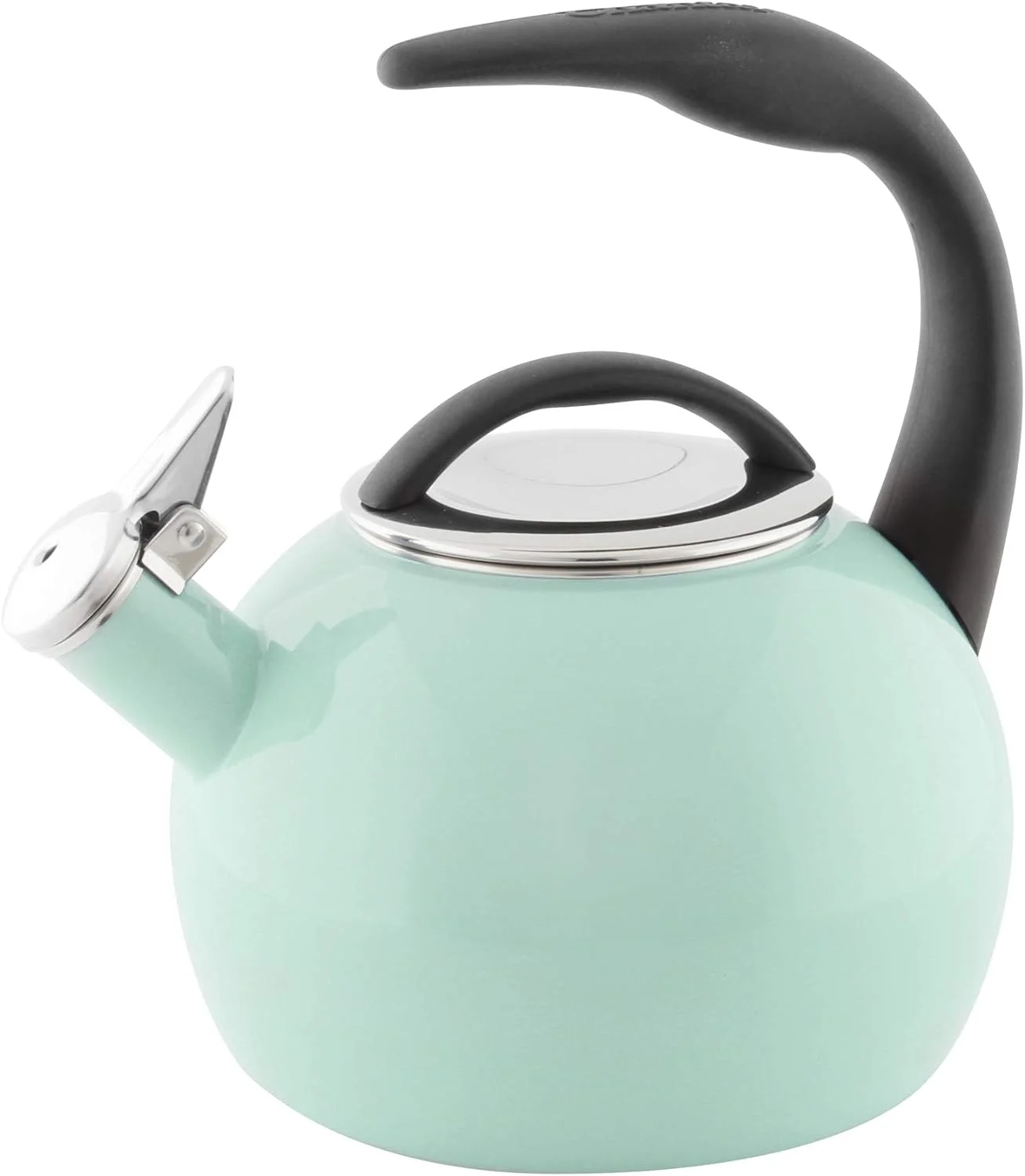 Anniversary Enamel On Steel Whistling Tea Kettle, 2 Quart (Sage Green)