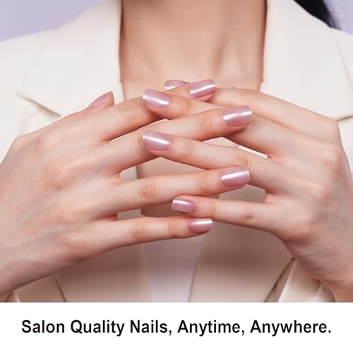 DANNI & TONI Semi Cured Gel Nail Strips Christmas Santa Claus Snowflakes Cat Eye Gel Nail Wraps 28 Stickers | Mistletoe Meow