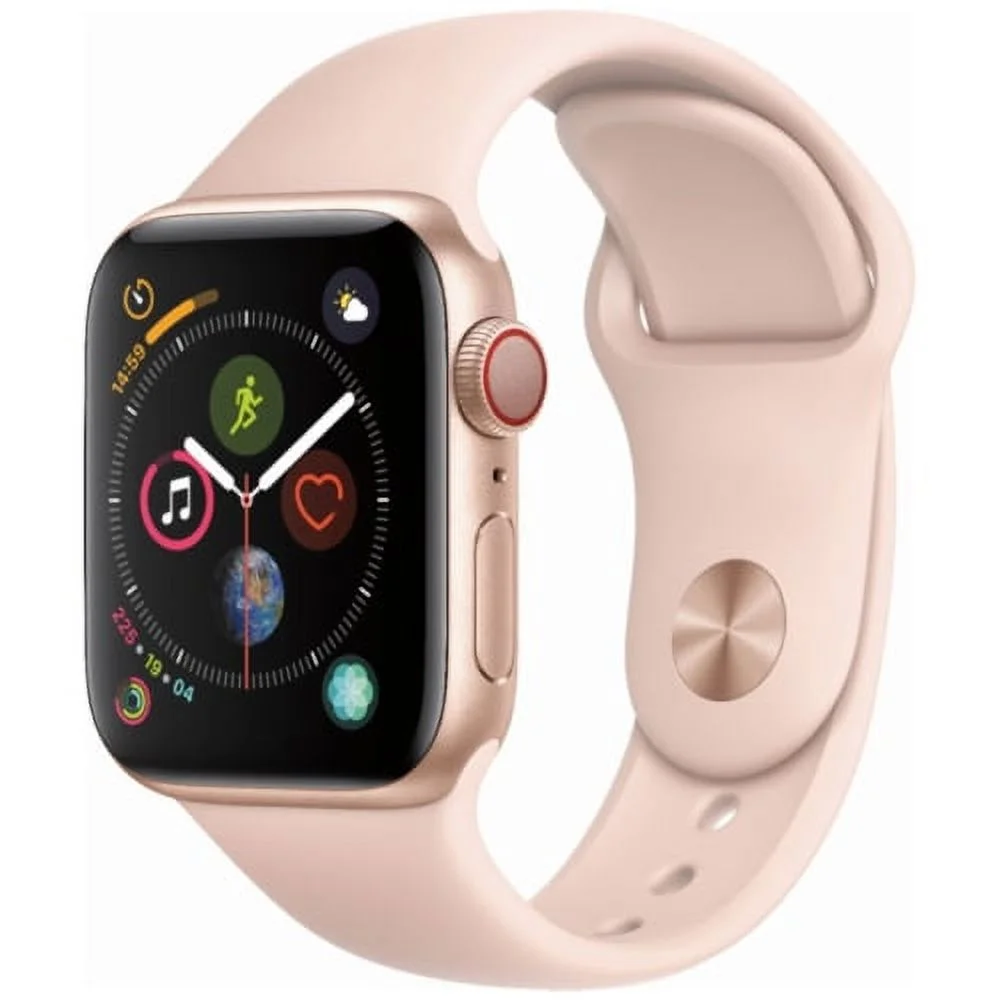 Restored Apple Watch Series 4 44mm GPS + Cellular 4G LTE - Gold - Pink Sport Band (Refurbished)