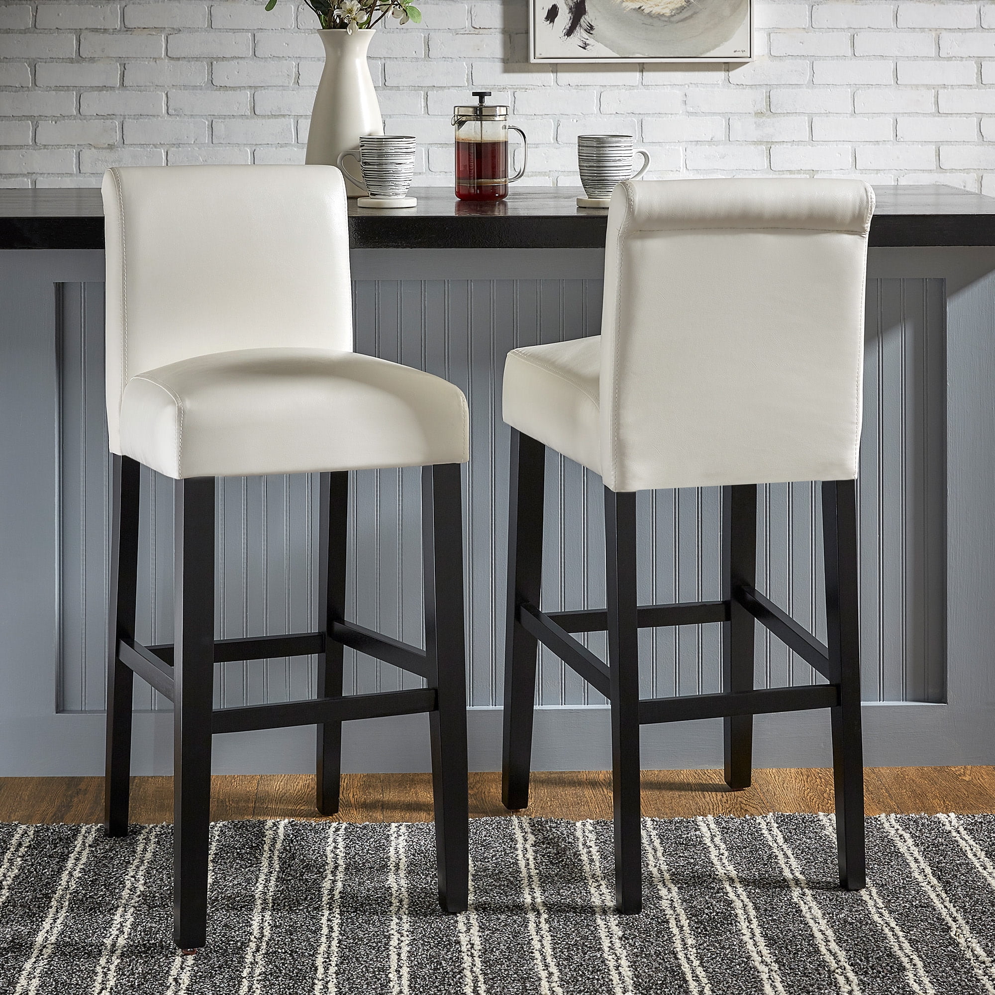 Weston Home Arica Bar Stool, White, Set of 2