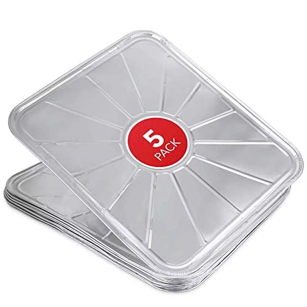 Disposable Foil Oven Liners (5 Pack) - Aluminum Foil Oven Liners for Bottom of Electric Oven & Gas Oven - Reusable Oven Drip Pan Tray for Cooking & Baking - Disposable Baking Mats - Stock Your Home