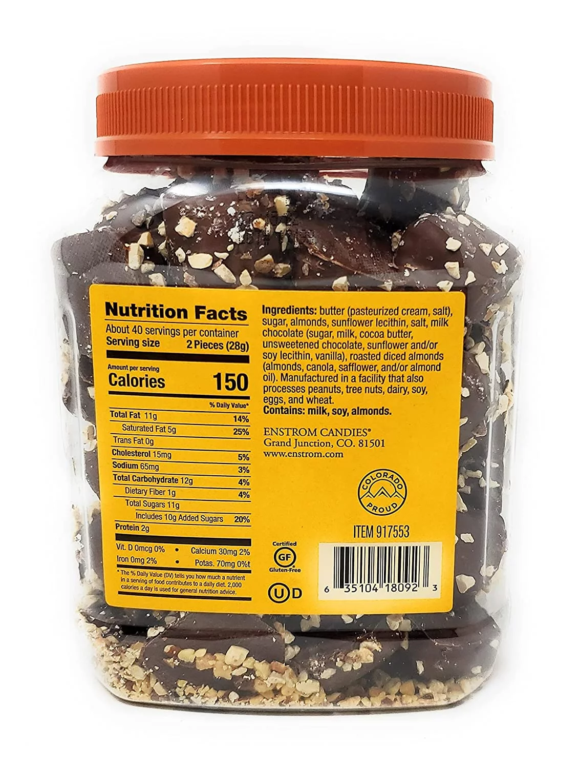 Almond Toffee Tub (Milk, 2.5lb)