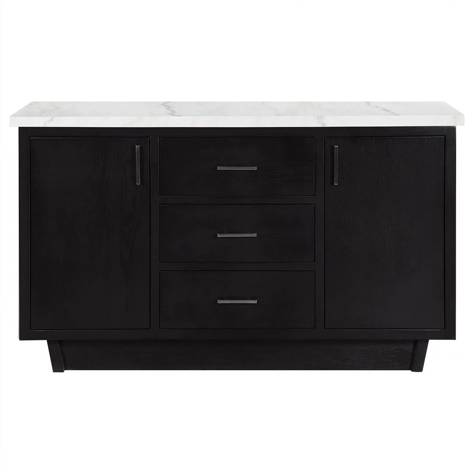 Maklaine 3-drawer Marble Top Dining Sideboard Server White and Espresso