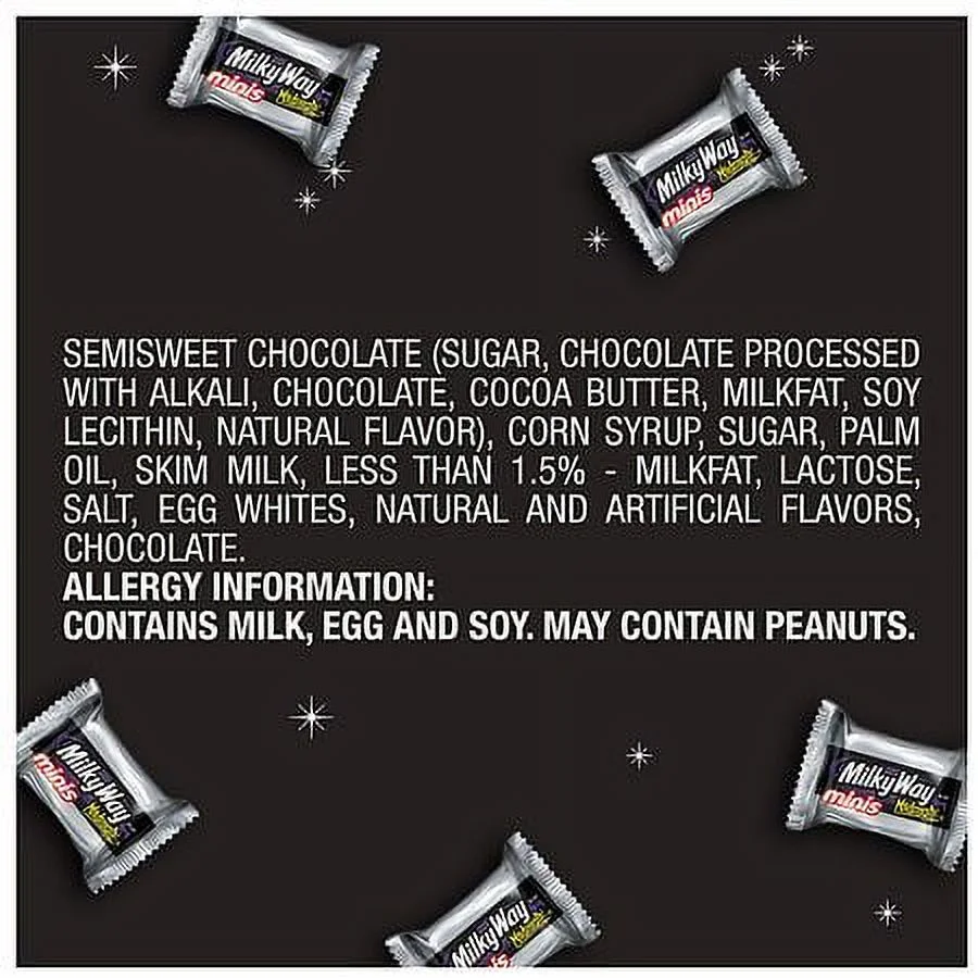 Milky Way Minis Size Midnight Dark Chocolate Candy Bars 8.9oz Pack of 2