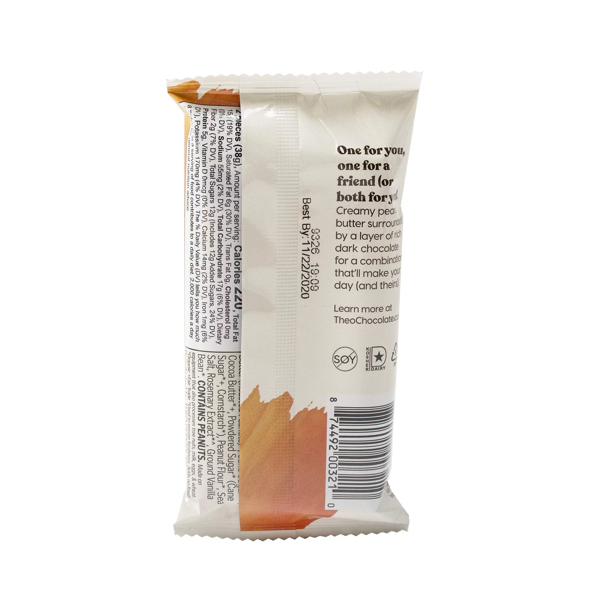 Theo Chocolate Organic Dark Chocolate Peanut Butter Cups, 12 Pack | Vegan, Fair Trade