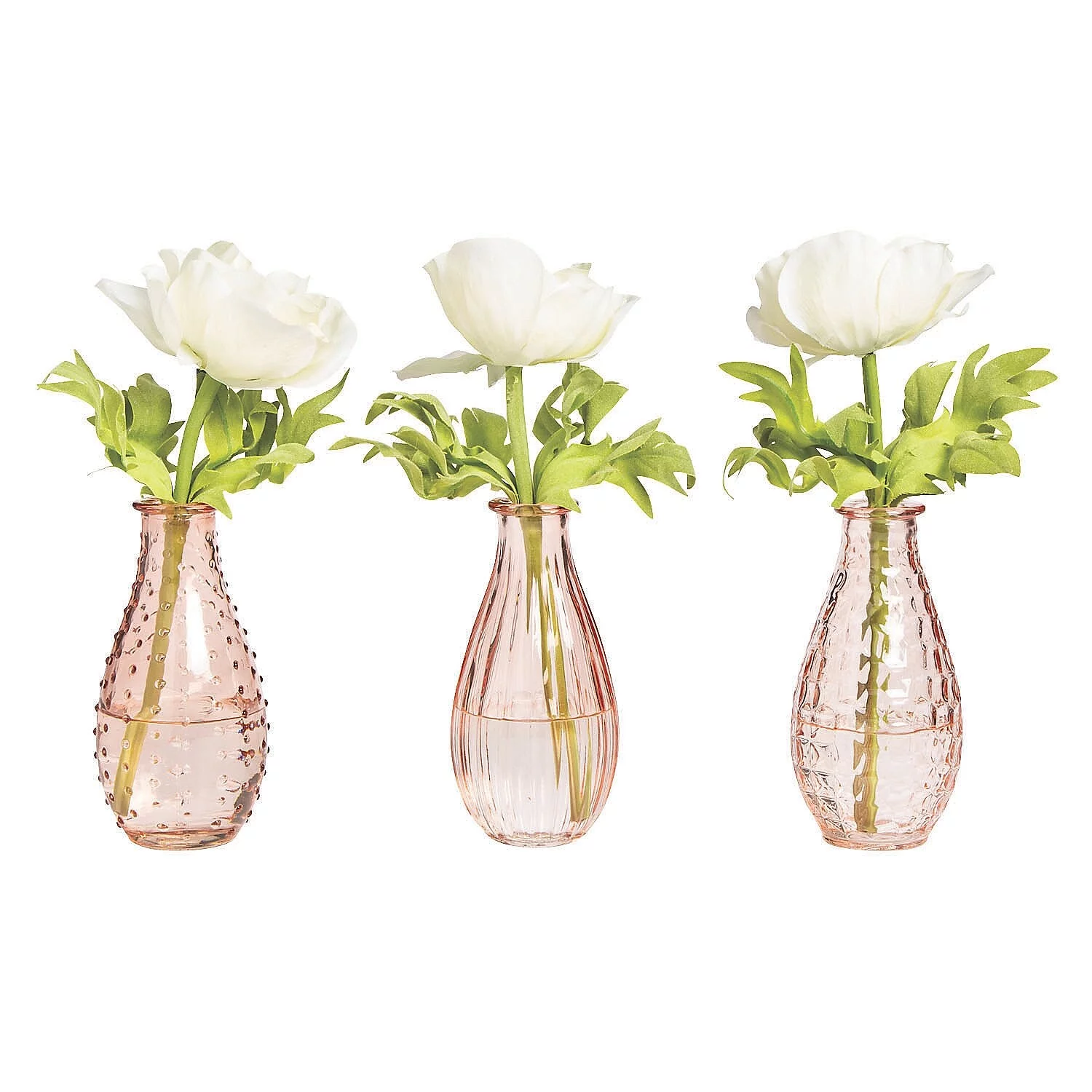 Pink Glass Bud Vase Asst (3Pc) - Home Decor - 3 Pieces