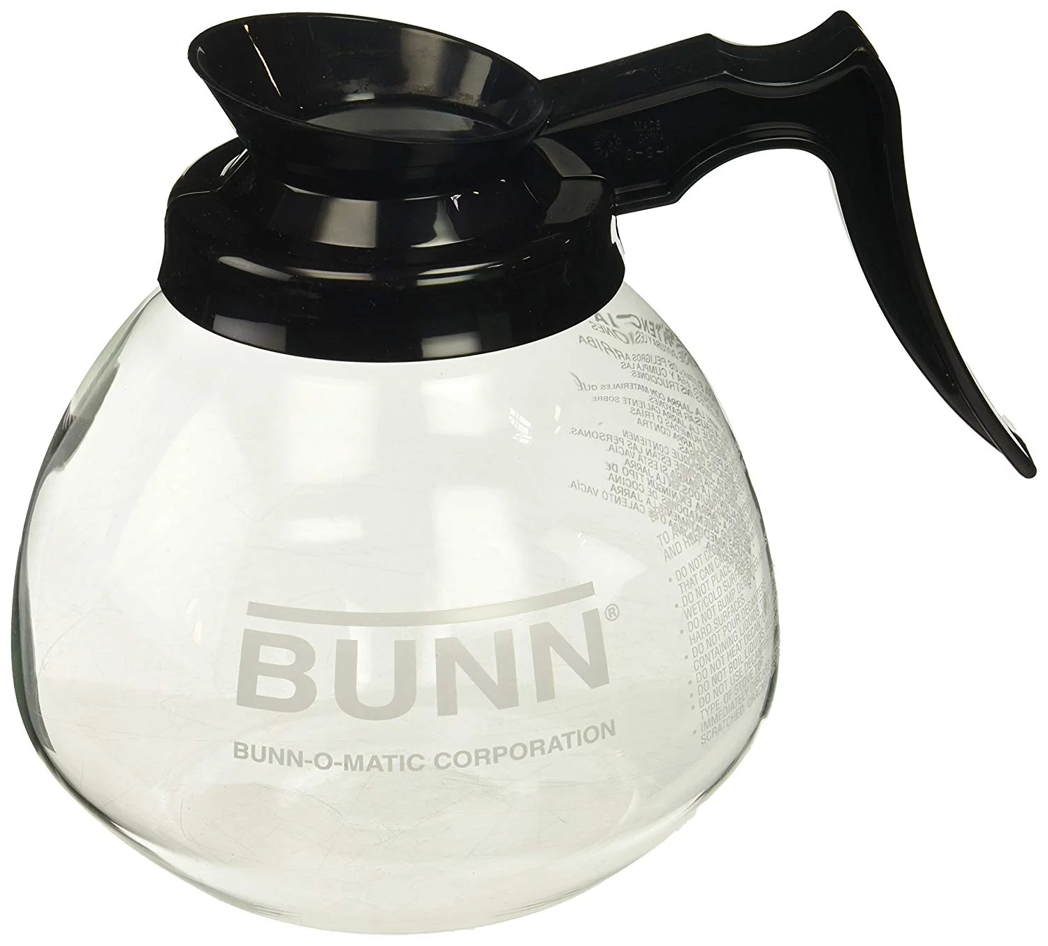 BUNN 12 Cup Standard Decanter Coffee Pot, Clear/Black