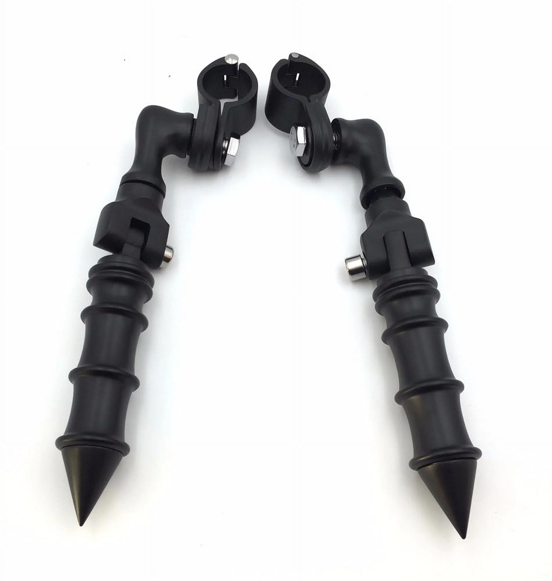 HTT-MOTOR Black Short Angled Peg Mounting Kit with Foot Peg For Bike with 1-1/2 inch (1.5") Front Engine Guard Frame Tube Iron 883 Electra Glide Ultra Road King FLHR