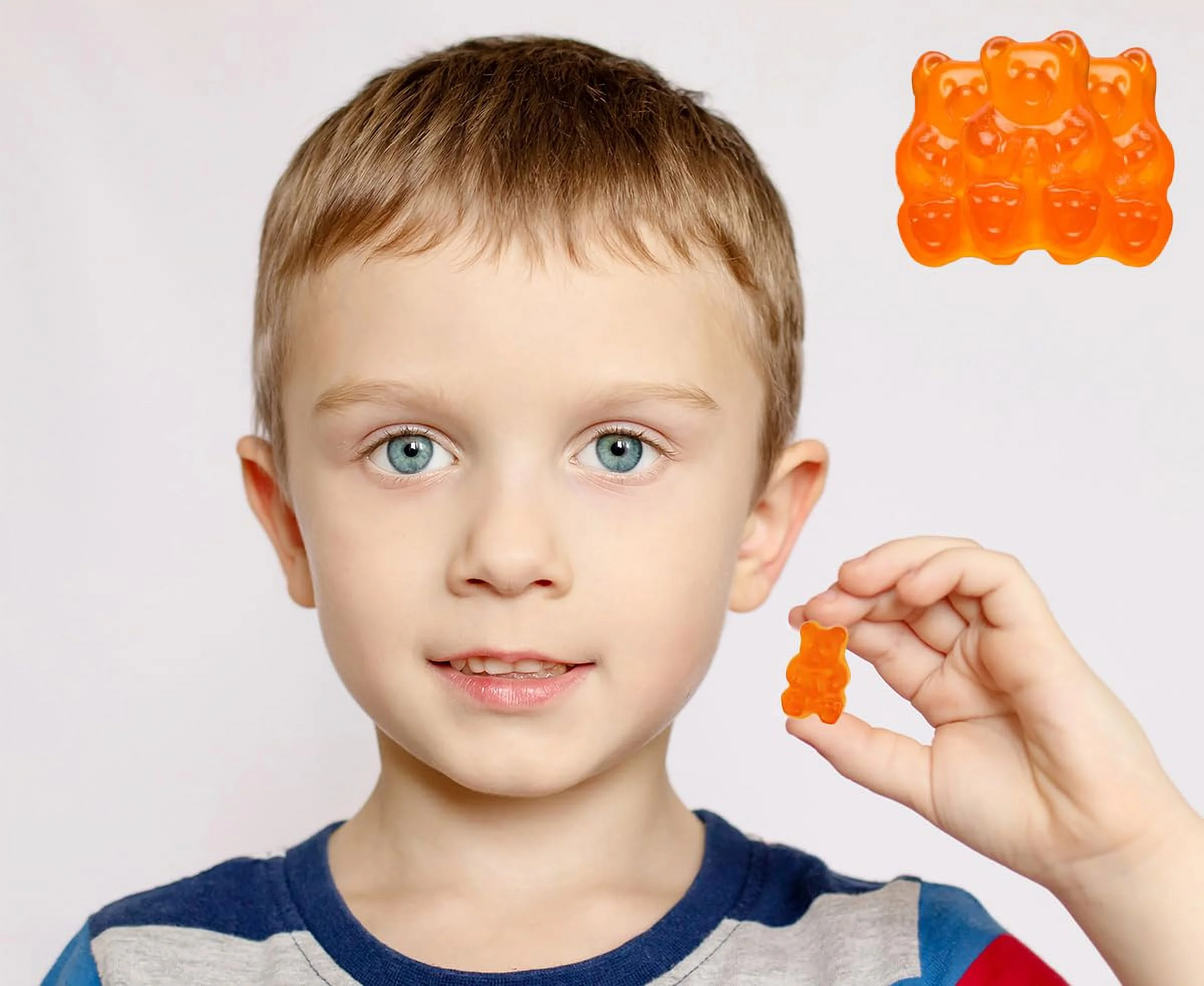 Orange Gummi Bears Candy, Fruit Flavors Gummies, Allergy Friendly, Non-Gmo, No Artificial Sweeteners Gummy (2 Pound Bag)