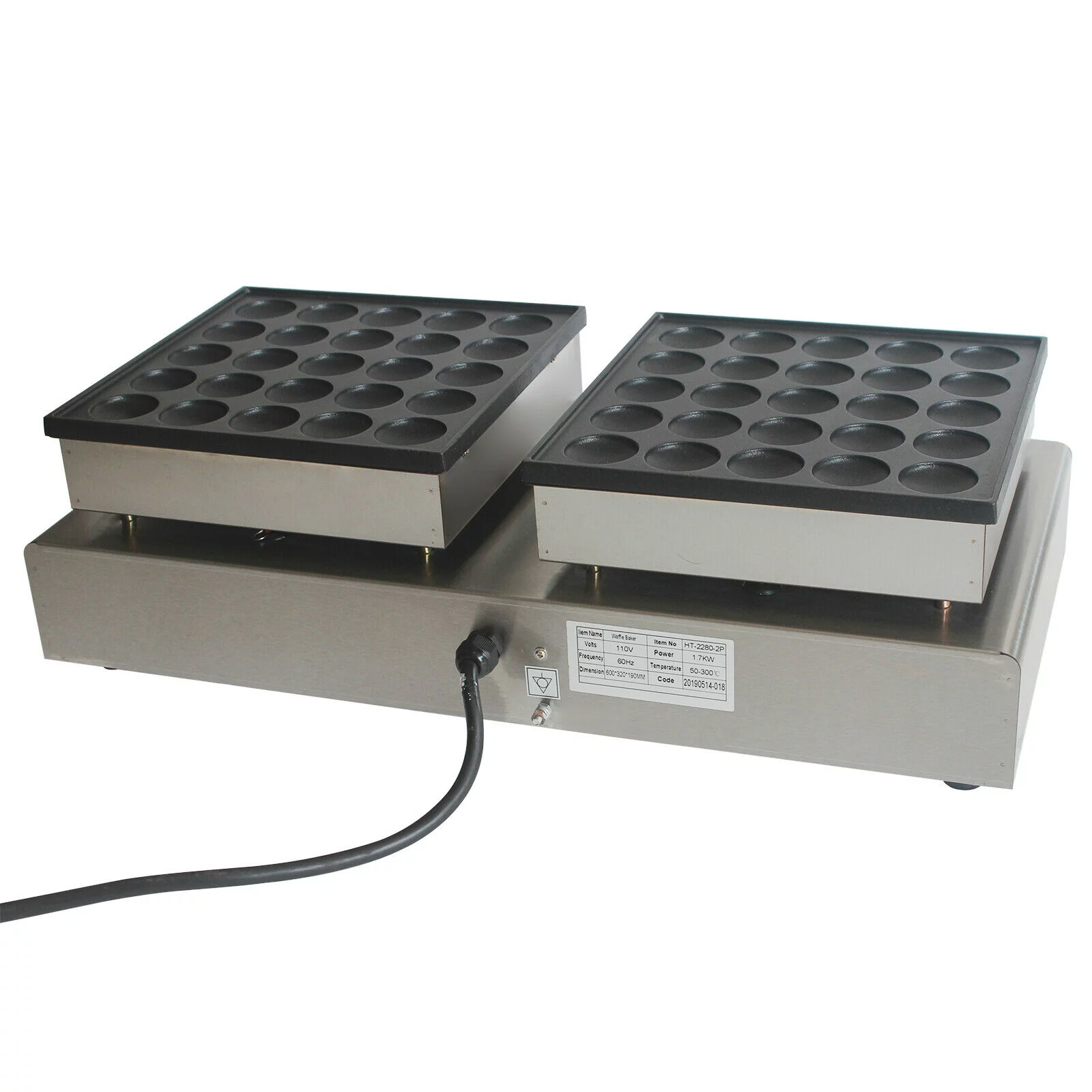 Mini 50PCS Dutch Pancake Baker Commercial Waffle Maker Machine 1.8in Nonstick Nonstick 110v Electric 50pcs 1.7