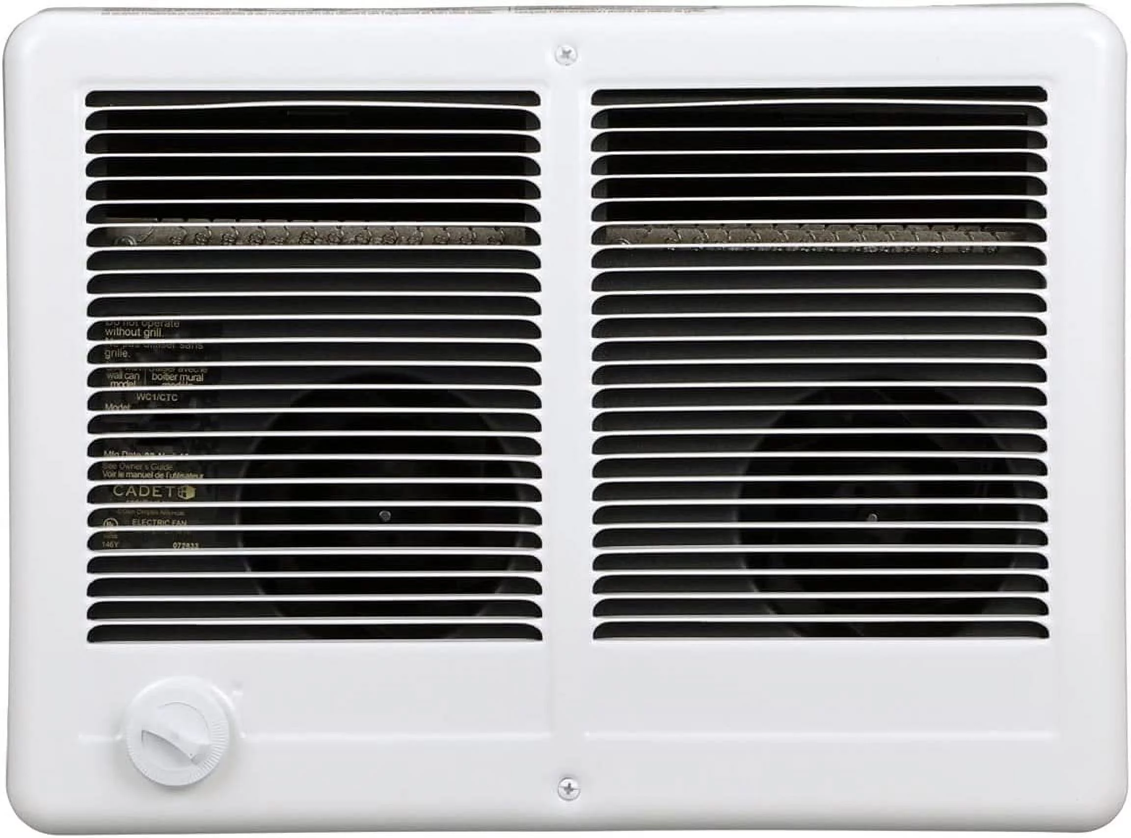 Cadet Com-Pak Twin Electric Wall Heater Complete Unit with Thermostat Model: CSTC402TW, Part: 67527, 13648/10236 BTU, 240/208 Volt, 4000/3000 Watt, White