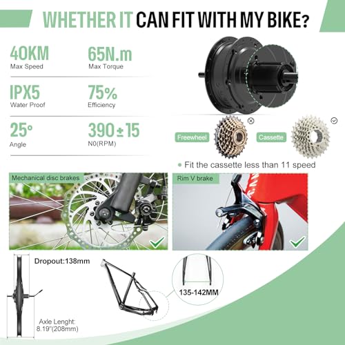 BAFANG 48V 500W/750W Rear Hub Motor Kit 20
