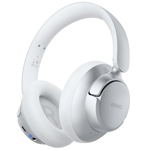 BERIBES Upgraded Hybrid Active Noise Cancelling Headphones with Transparent Modes,70H Playtime Bluetooth Headphones Wireless Bluetooth with Mic, Deep Bass,3.5MM Cable,Soft-Earpads,Fast Charging-Black