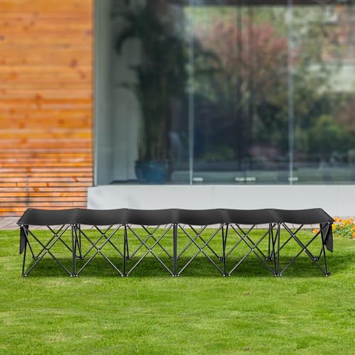 VEVOR Portable Folding Bench, Foldable Sideline Bench with Carry Bag & Backrest, Team Sport Sideline Bench for Football Fishing
