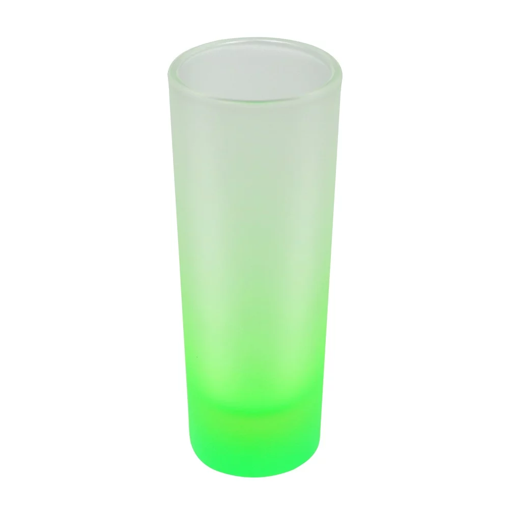 H-E 144 Pack 3oz Sublimation Blank Glass Mugs Frosted Shot Glass Cup with Gradient Colorful Bottom