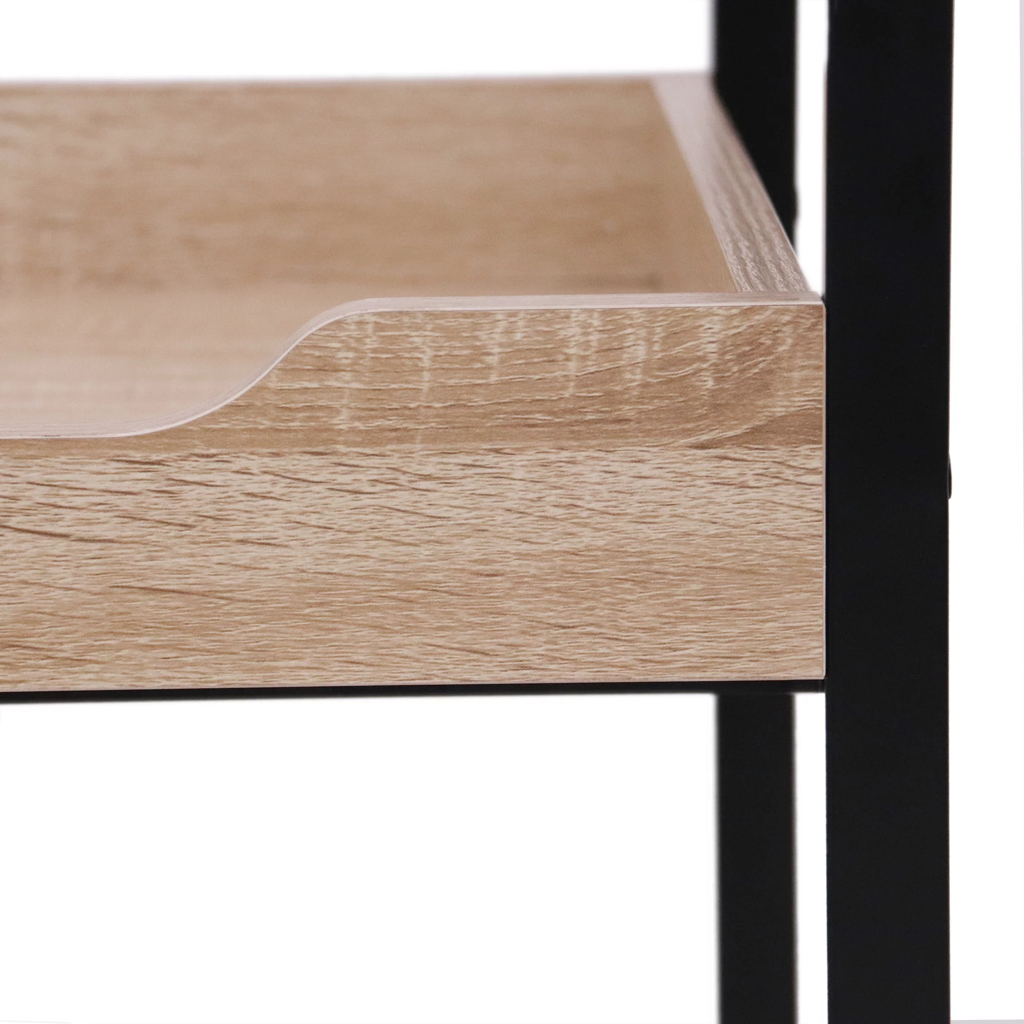 Abble White Oak Manufactured Wood Kitchen Serving Bar Cart with  Caster Wheels